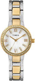 Timex Biały/Stal w odcieniu złota Ø30 mm TW2T58800