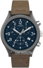Timex Niebieski/Skóra Ø42 mm TW2T68000D7