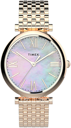 Timex Biały/Stal w kolorze różowego złota Ø35 mm TW2T79200D7