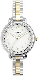Timex Biały/Stal w odcieniu złota Ø30 mm TW2U60200