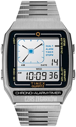 Timex Q Biały/Stal TW2U72400