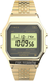 Timex T80 Ekran LCD/Stal w odcieniu złota TW2U93500