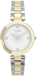 Timex Biały/Stal w odcieniu złota TW2V24500D7