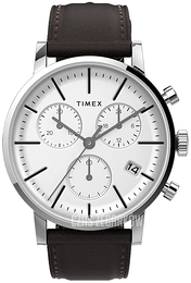 Timex Midtown Biały/Skóra Ø40 mm TW2V36600