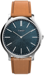 Timex City Niebieski/Skóra Ø40 mm TW2V43400