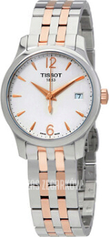 Tissot Tradition Biały/Stal w kolorze różowego złota Ø33 mm T063.210.22.037.01
