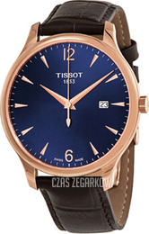 Tissot Tradition Niebieski/Skóra Ø42 mm T063.610.36.047.00