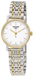 Tissot T-Classic Biały/Stal w odcieniu złota Ø30 mm T109.210.22.031.00