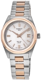 Tissot PRC 100 Solar Srebrny/Pozlacana Ø34 mm T151.822.22.111.00