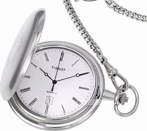 Tissot T-Pocket Savonnette Quartz Biały Ø50 mm T83.6.508.13