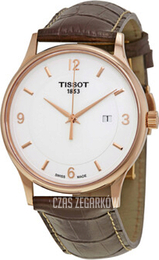Tissot T-Gold Biały/Skóra Ø39 mm T914.410.46.017.00