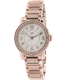 Tommy Hilfiger Biały/Stal w kolorze różowego złota Ø28 mm 1781476