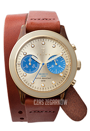 Triwa Brasco Turtle Twist Chrono Żółte złoto/Skóra Ø38 mm DCAC103