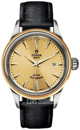 Tudor Style Żółte złoto/Skóra Ø28 mm 12103-0007
