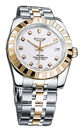 Tudor Classic Date Biały/Stal w odcieniu złota Ø38 mm 21013-62583-WDIDSTL