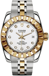 Tudor Classic Date Biały/Stal w odcieniu złota Ø28 mm 22013-0006