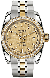 Tudor Classic Date Żółte złoto/Stal w odcieniu złota Ø28 mm 22023-0009