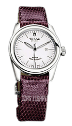 Tudor Glamour Date Biały/Skóra Ø31 mm 53000-WIDPRLZS