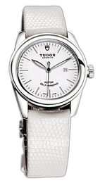 Tudor Glamour Date Biały/Skóra Ø31 mm 53000-WIDWLZS