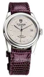 Tudor Glamour Date Srebrny/Skóra Ø36 mm 55000-SDIDPRLZSP