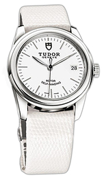 Tudor Glamour Date Biały/Skóra Ø36 mm 55000-WIDWLZS
