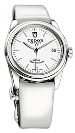 Tudor Glamour Date Biały/Skóra Ø36 mm 55000-WIDWPLS