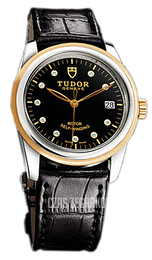 Tudor Glamour Date Czarny/Skóra Ø36 mm 55003-BDIDSBLS