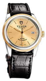 Tudor Glamour Date Szampański/Skóra Ø36 mm 55003-CHIDSBLS