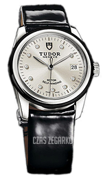 Tudor Glamour Date Srebrny/Skóra Ø36 mm 55010N-SDIDBPLS