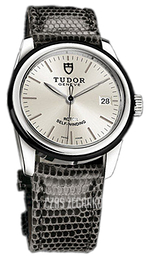 Tudor Glamour Date Srebrny/Skóra Ø36 mm 55010N-SIDGLZS