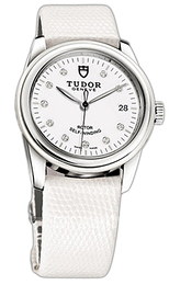 Tudor Glamour Date Biały/Skóra Ø36 mm 55010W-WDIDWLZS