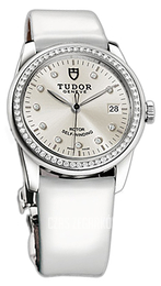 Tudor Glamour Date Srebrny/Skóra Ø36 mm 55020-SDIDWPLS