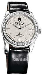 Tudor Glamour Date Srebrny/Skóra Ø36 mm 55020-SIDBPLSP