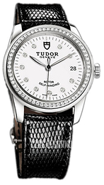 Tudor Glamour Date Biały/Skóra Ø36 mm 55020-WDIDBLZS