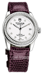 Tudor Glamour Date Biały/Skóra Ø36 mm 55020-WDIDPRLZS