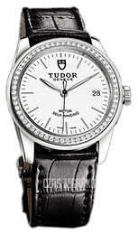 Tudor Glamour Date Biały/Skóra Ø36 mm 55020-WIDSBLS