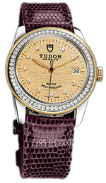 Tudor Glamour Date Szampański/Skóra Ø36 mm 55023-CHDIDPRLZSP