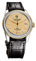 Tudor Glamour Date Szampański/Skóra Ø36 mm 55023-CHDIDSBLSP