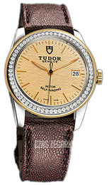Tudor Glamour Date Szampański/Skóra Ø36 mm 55023-CHIDBRJLSP