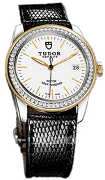 Tudor Glamour Date Biały/Skóra Ø36 mm 55023-WIDBLZS