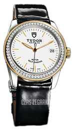 Tudor Glamour Date Biały/Skóra Ø36 mm 55023-WIDBPLS