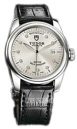 Tudor Glamour Day-Date Srebrny/Skóra Ø39 mm 56000-SDIDSBLS