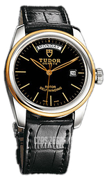 Tudor Glamour Day-Date Czarny/Skóra Ø39 mm 56003-BIDSBLS
