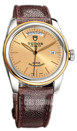 Tudor Glamour Day-Date Szampański/Skóra Ø39 mm 56003-CHIDBRNJLS