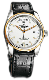 Tudor Glamour Day-Date Biały/Skóra Ø39 mm 56003-WDIDSBLS