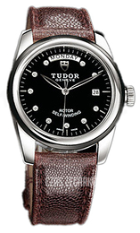 Tudor Glamour Day-Date Czarny/Skóra Ø39 mm 56010N-BDIDBRNJLS