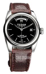 Tudor Glamour Day-Date Czarny/Skóra Ø39 mm 56010N-BIDBRNJLS