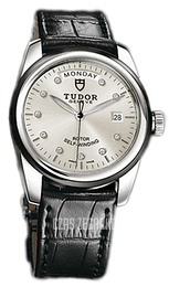 Tudor Glamour Day-Date Srebrny/Skóra Ø39 mm 56010N-SDIDSBLS