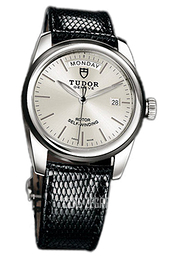Tudor Glamour Day-Date Srebrny/Skóra Ø39 mm 56010N-SIDBLZS
