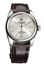 Tudor Glamour Day-Date Srebrny/Skóra Ø39 mm 56010N-SIDBRJLS